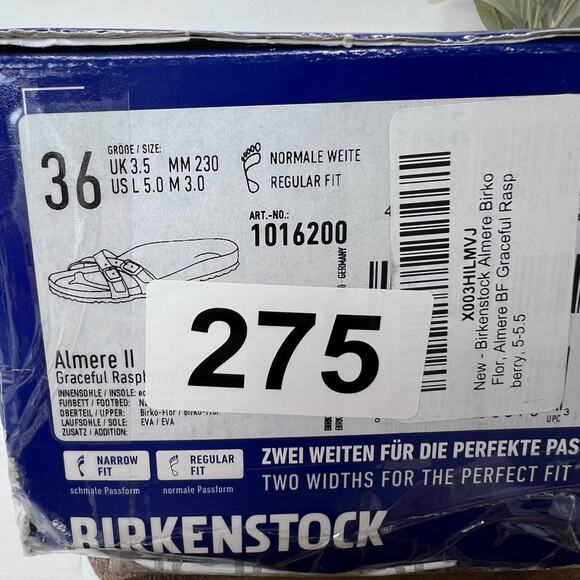 Birkenstock Almere II Burko Flor Sandals Graceful Raspberry Women's 5/EU 36 NWB - Picture 10 of 10